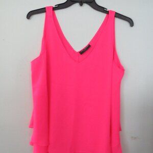 Layne Bryant Chiffon hot pink summer top size 14